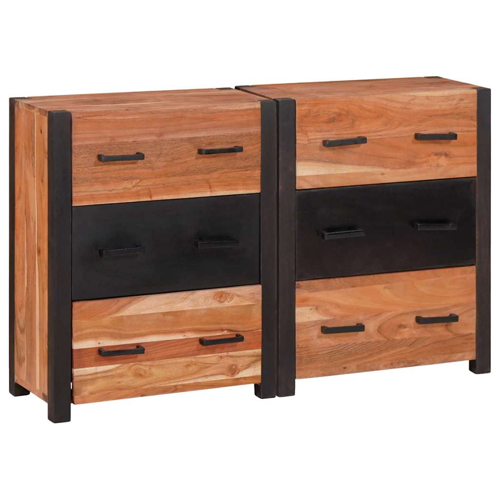 Buffet 3 pcs Castanho 110 x 30 x 75 cm Madeira de acácia maciça
