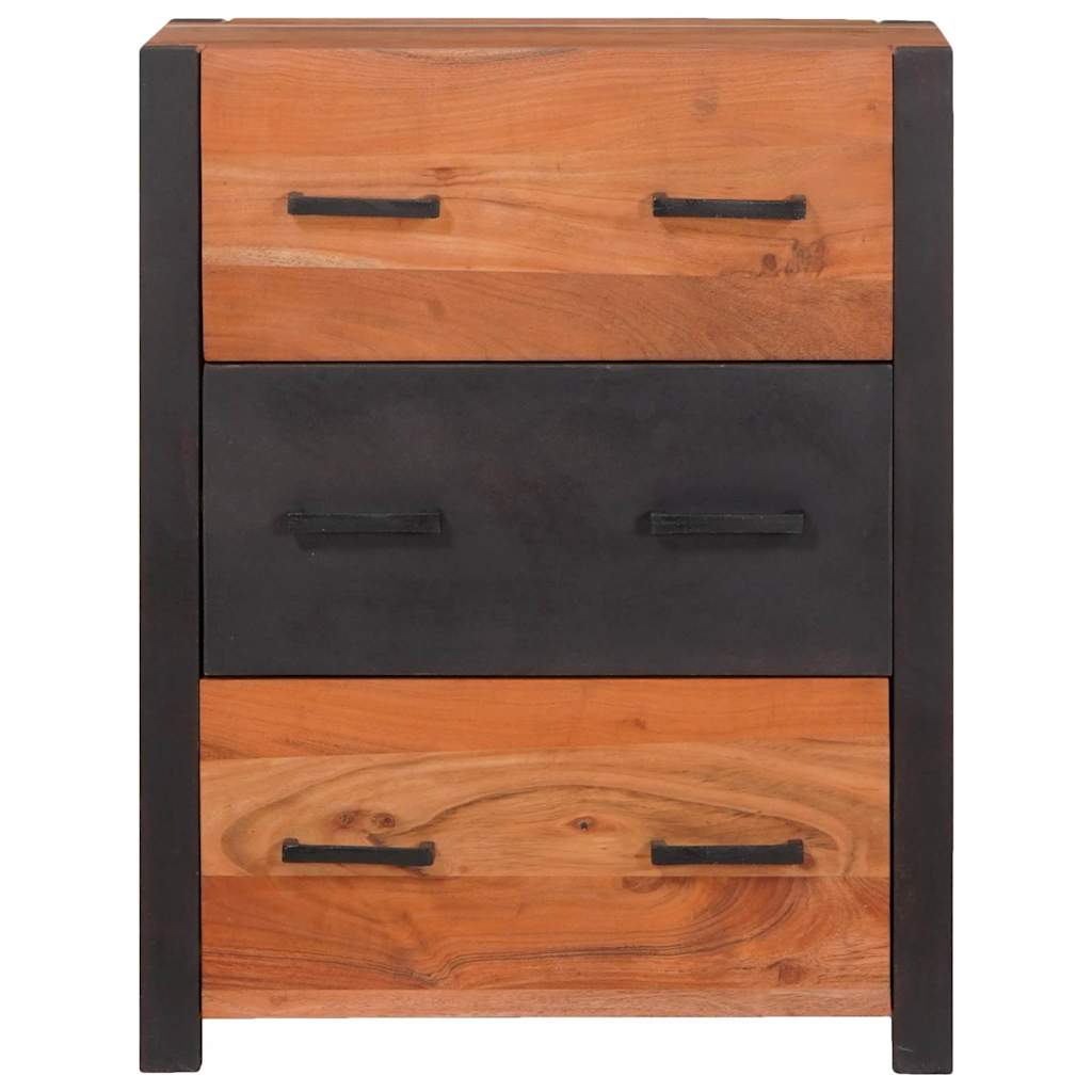 Buffet 3 pcs Castanho 110 x 30 x 75 cm Madeira de acácia maciça