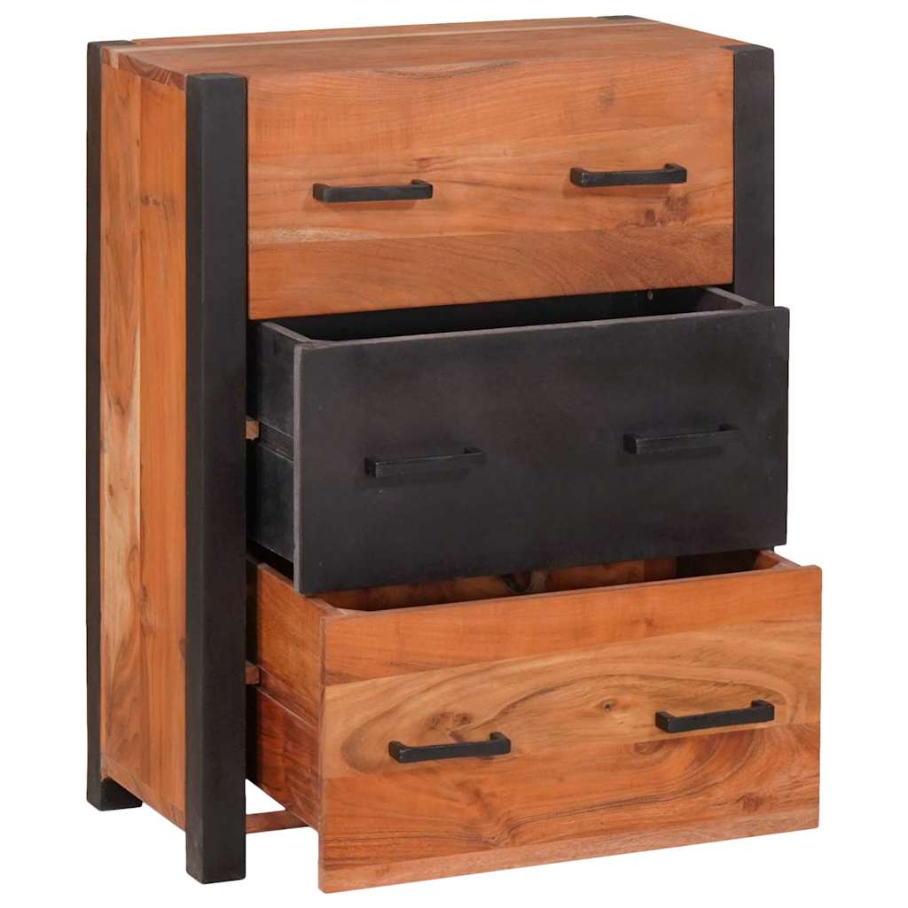 Buffet 3 pcs Castanho 55 x 30 x 75 cm Madeira de acácia maciça