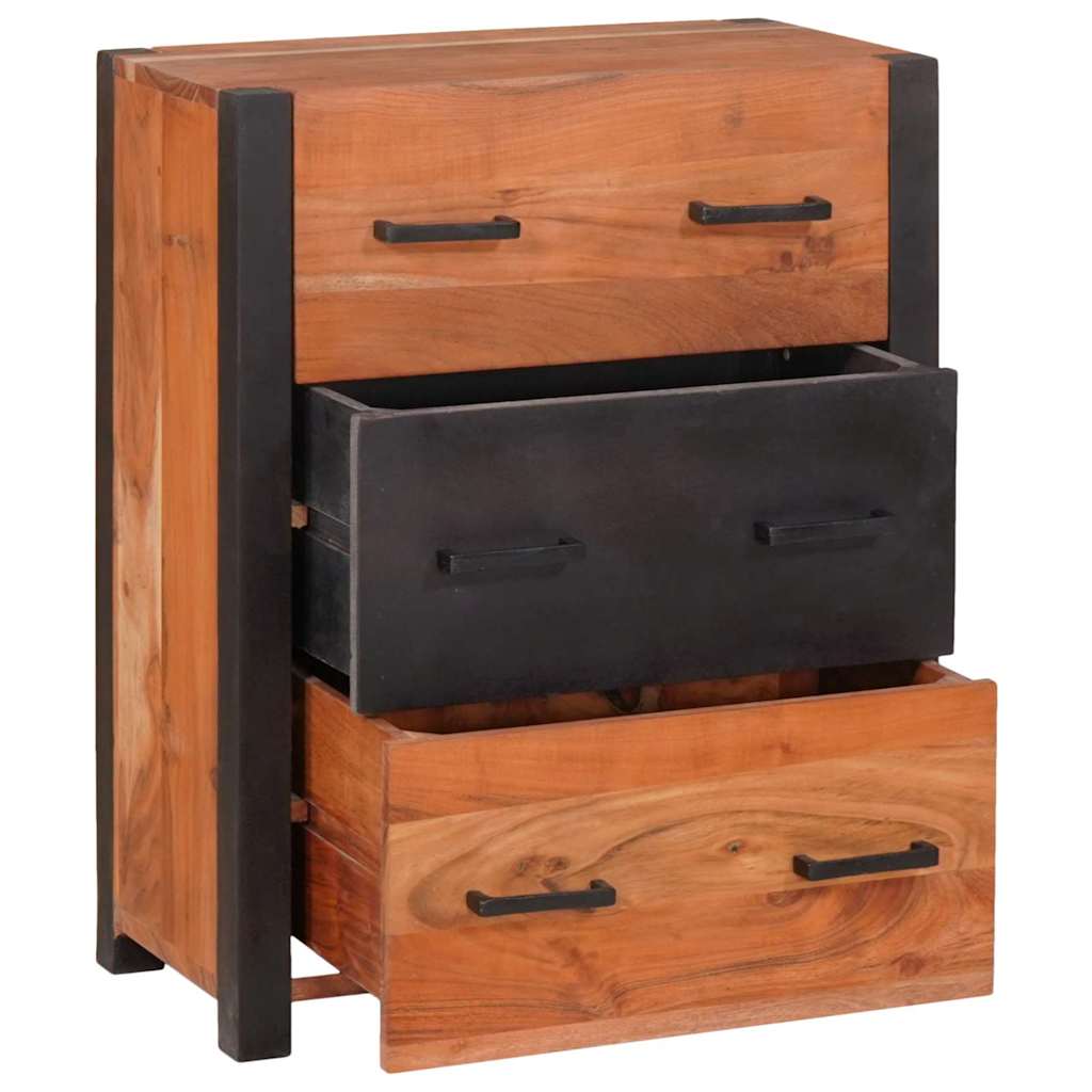 Buffet 3 pcs Castanho 165 x 30 x 75 cm Madeira de acácia maciça
