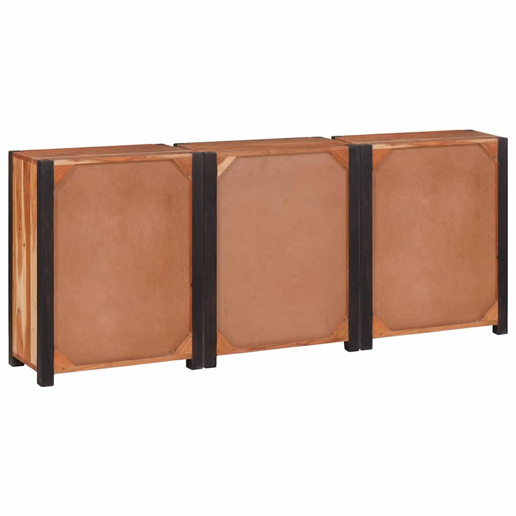 Buffet 3 pcs Castanho 165 x 30 x 75 cm Madeira de acácia maciça