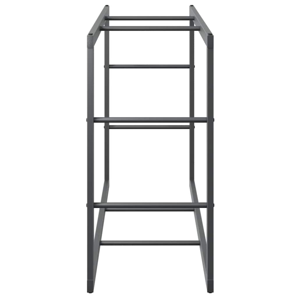 Suporte para lenha 110x30x61 cm aço preto