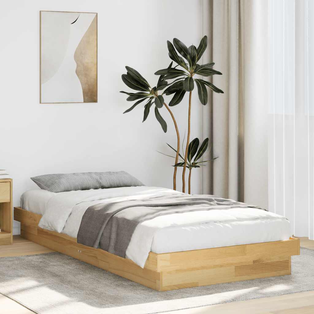 Estrutura de cama sem colchão 80x200 cm Madeira maciça carvalho