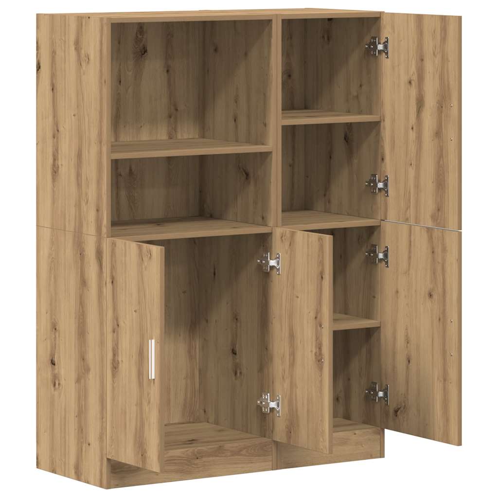 2pcs armário de cozinha conj. deriv. madeira carvalho artisiano