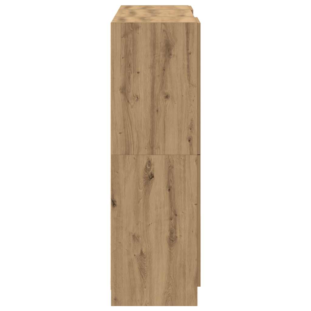 3pcs armário de cozinha conj. deriv. madeira carvalho artisiano