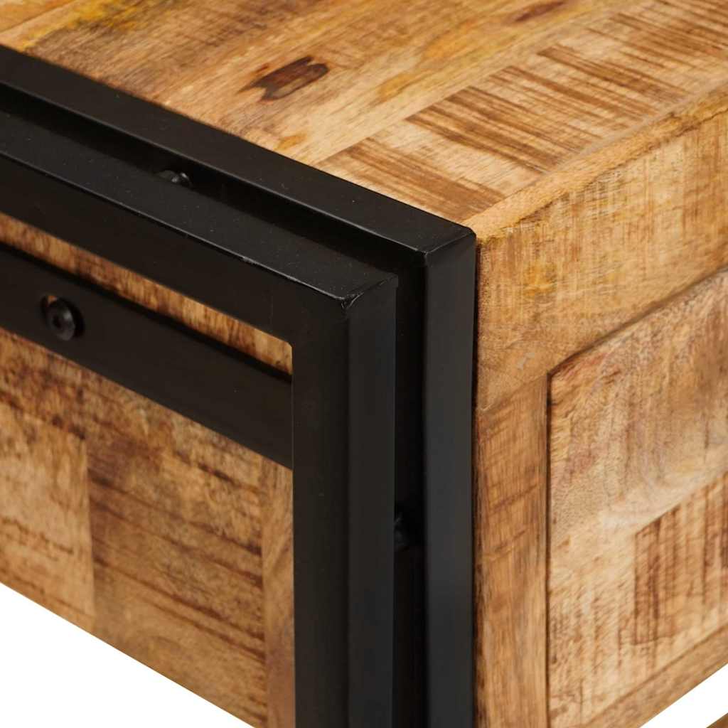 Mesas consola 2 pcs Castanho Madeira de Manga Sólida