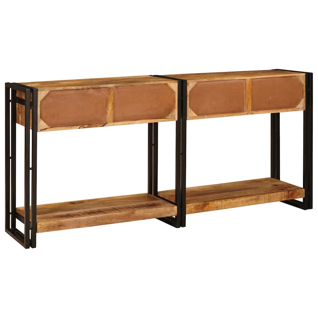 Mesas consola 2 pcs Castanho Madeira de Manga Sólida