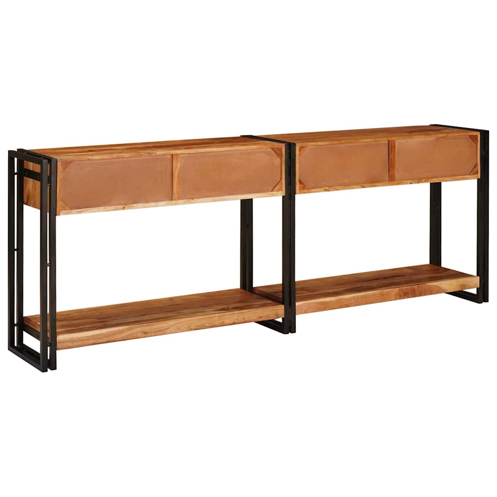 Mesas consola Outros 2 pcs Castanho Madeira de acácia maciça