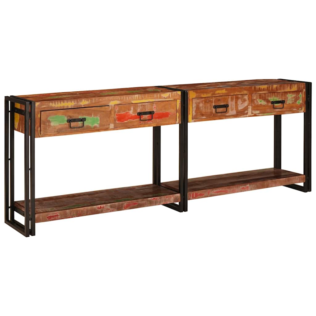 Mesas consola Outros 2 pcs Multicolor Madeira recuperada maciça