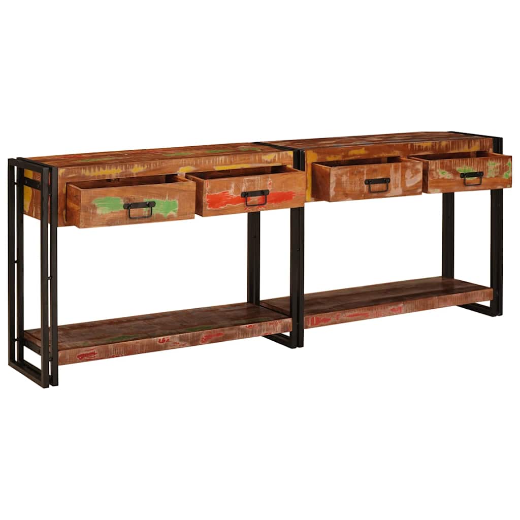 Mesas consola Outros 2 pcs Multicolor Madeira recuperada maciça