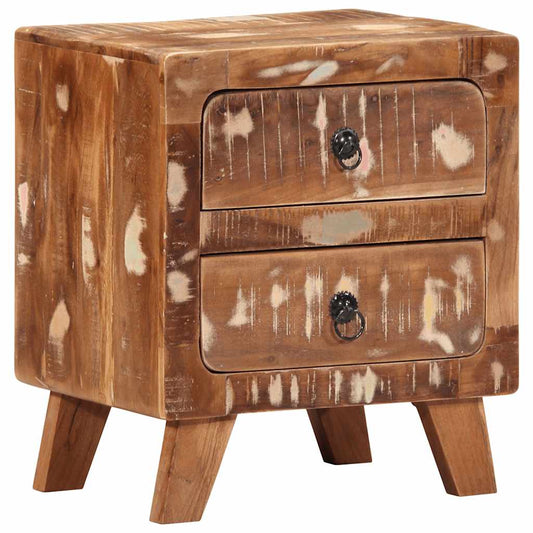 Mesa de cabeceira 40x32x46 cm madeira recuperada maciça