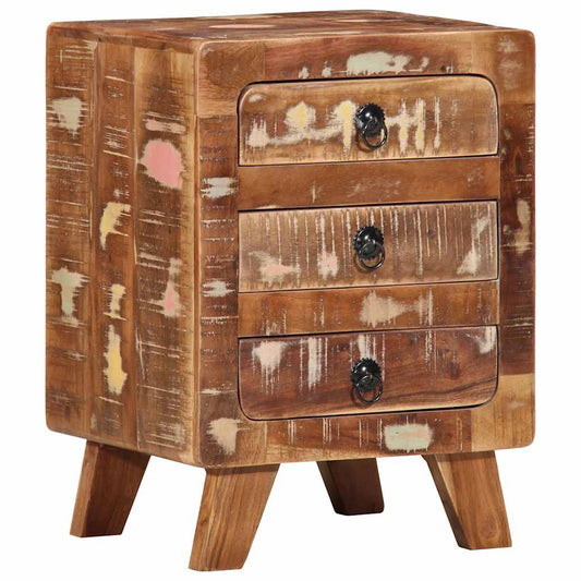 Mesa de cabeceira 37x32x50 cm madeira recuperada maciça