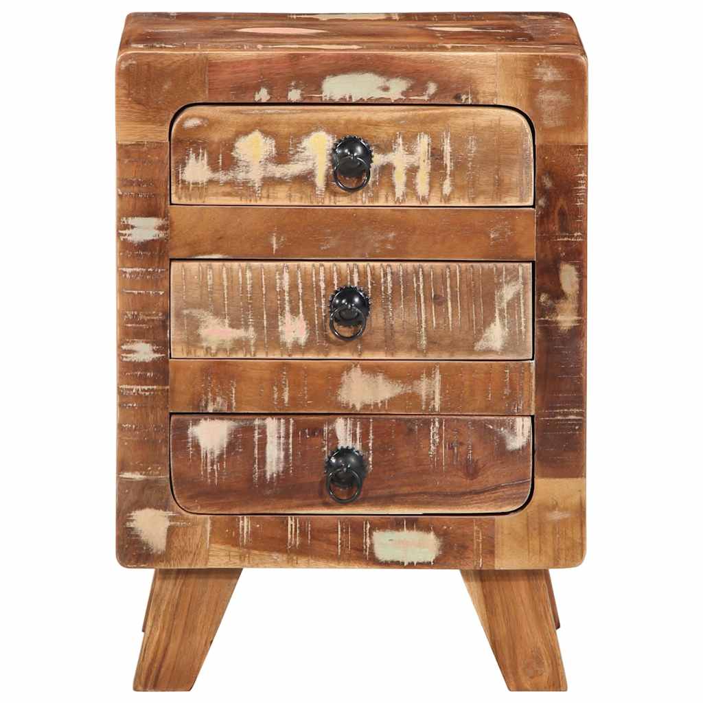 Mesa de cabeceira 37x32x50 cm madeira recuperada maciça