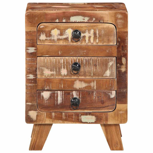 Mesa de cabeceira 37x32x50 cm madeira recuperada maciça
