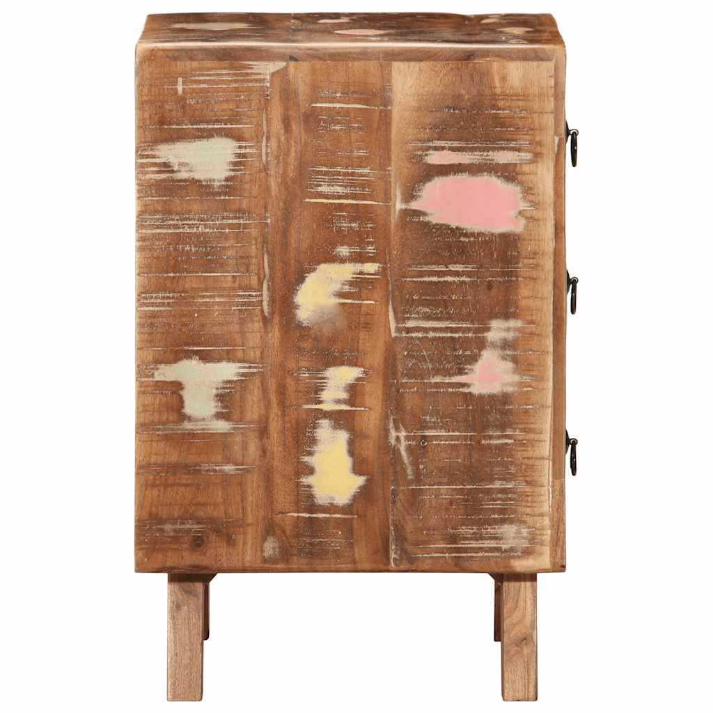 Mesa de cabeceira 37x32x50 cm madeira recuperada maciça