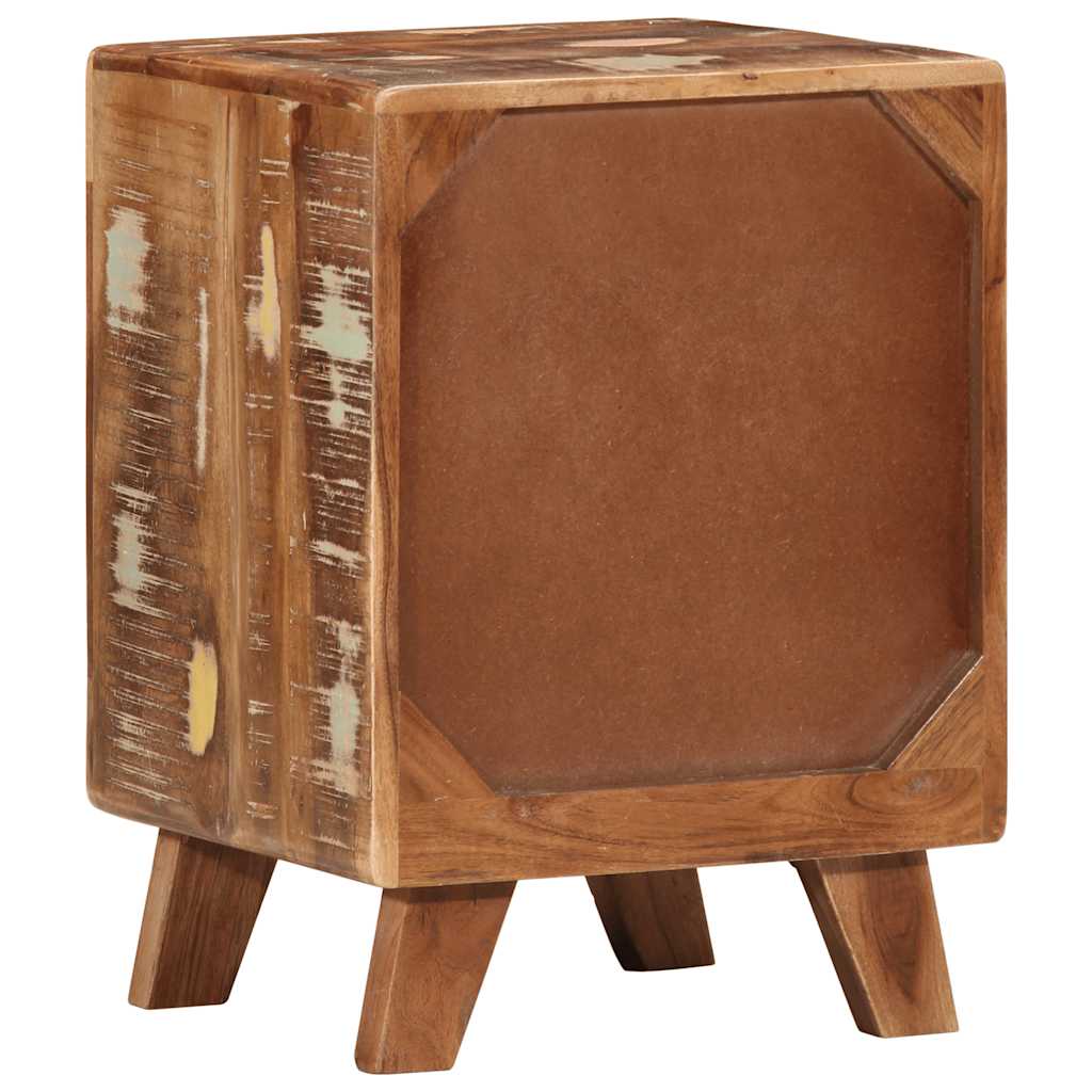 Mesa de cabeceira 37x32x50 cm madeira recuperada maciça