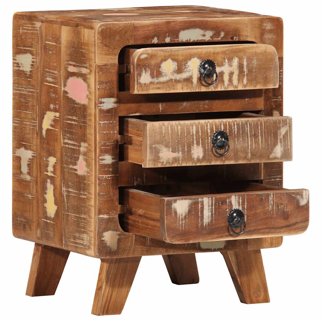 Mesa de cabeceira 37x32x50 cm madeira recuperada maciça