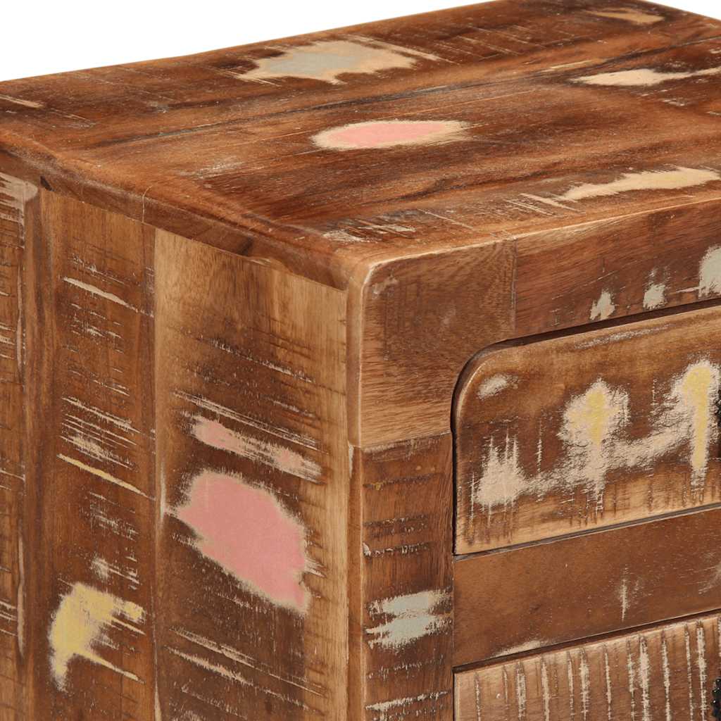 Mesa de cabeceira 37x32x50 cm madeira recuperada maciça