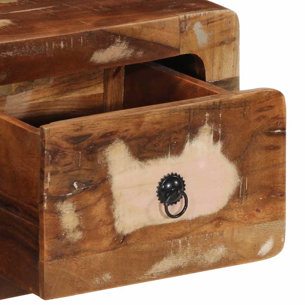 Armário de TV para parede de madeira recuperada maciça