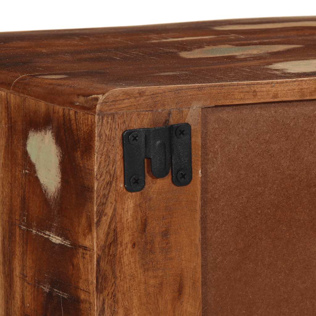 Armário de TV para parede de madeira recuperada maciça