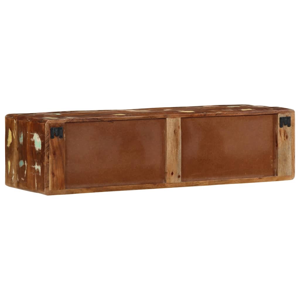 Armário de TV para parede de madeira recuperada maciça