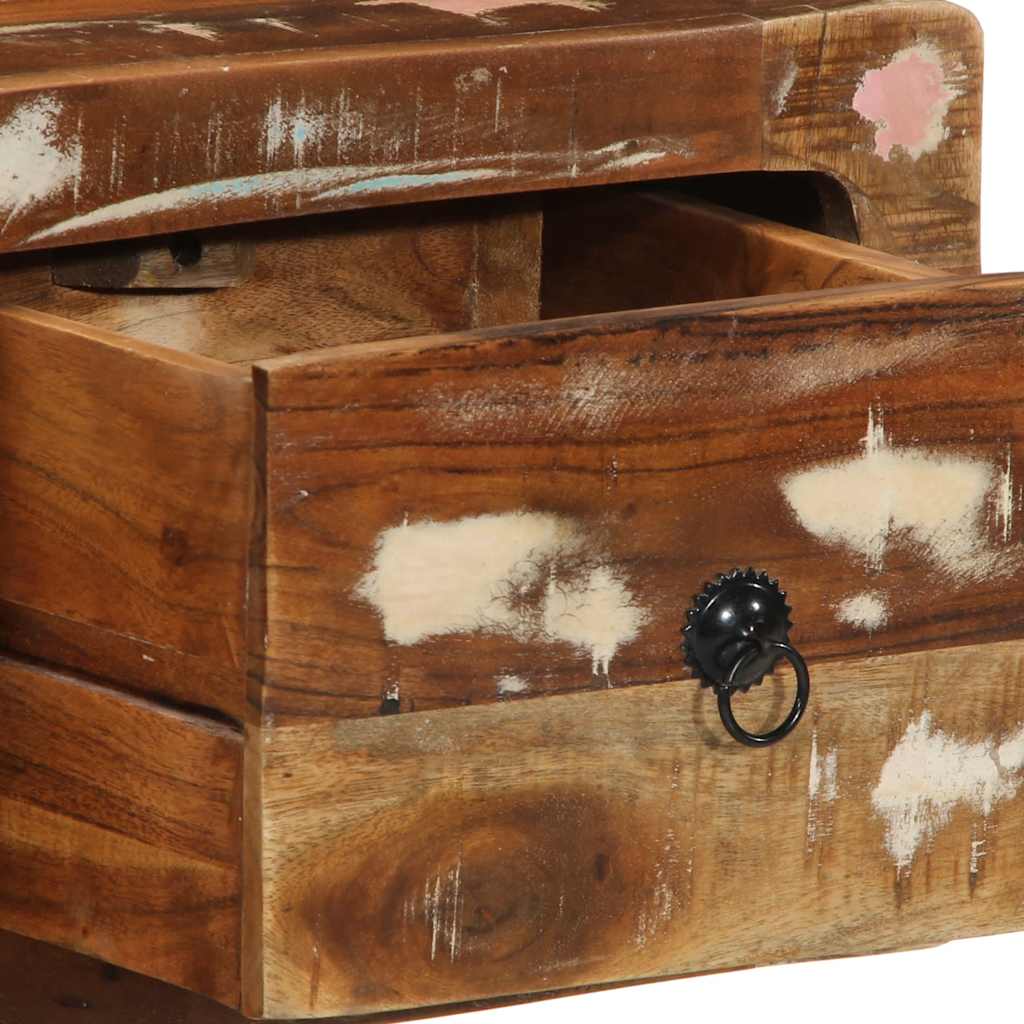 Armário de TV para parede de madeira recuperada maciça