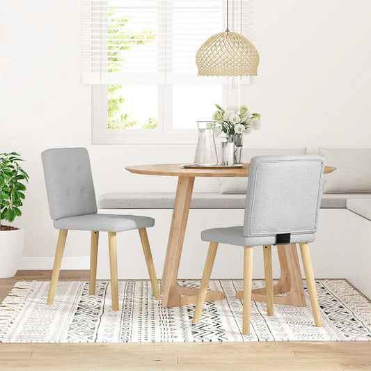 Cadeiras de jantar 2 pcs tecido cinza nuvem