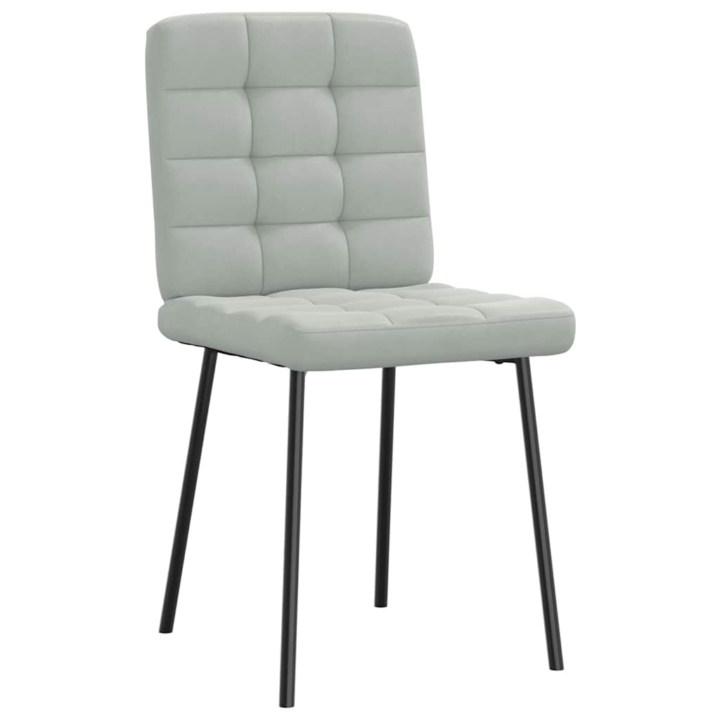 Cadeiras de jantar 2 pcs veludo cinzento-claro