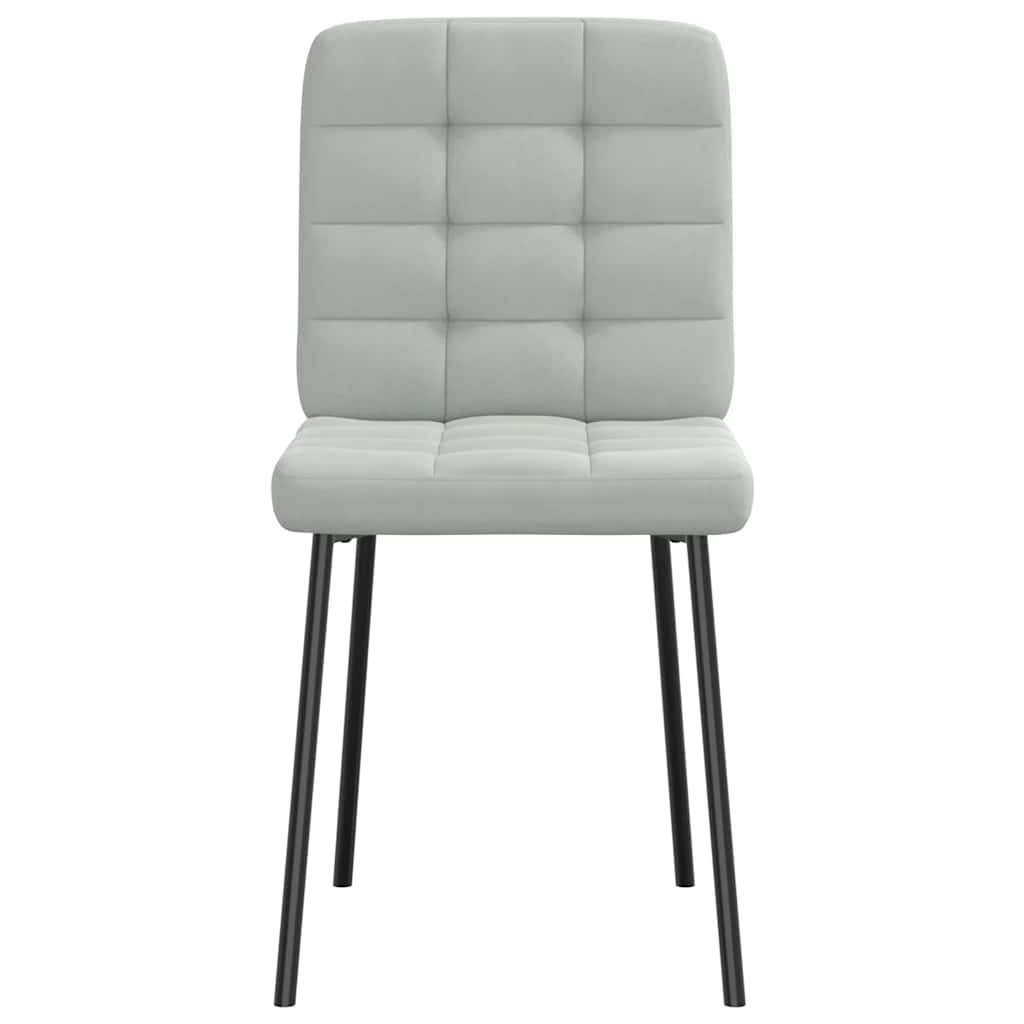 Cadeiras de jantar 2 pcs veludo cinzento-claro