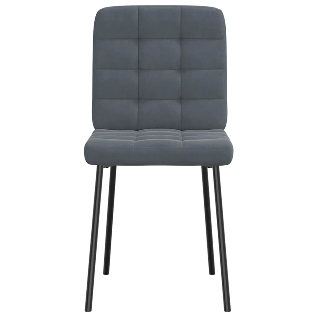 Cadeiras de jantar 2 pcs veludo cinzento-escuro