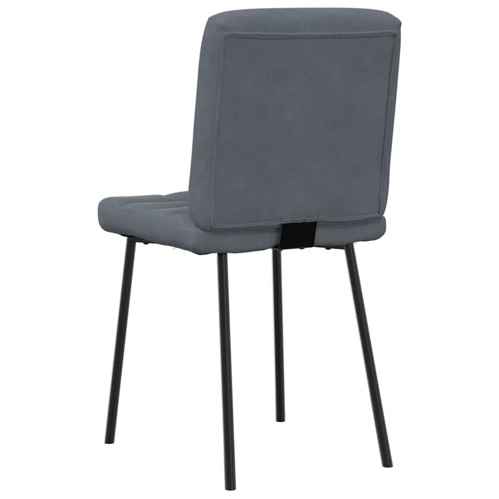 Cadeiras de jantar 2 pcs veludo cinzento-escuro