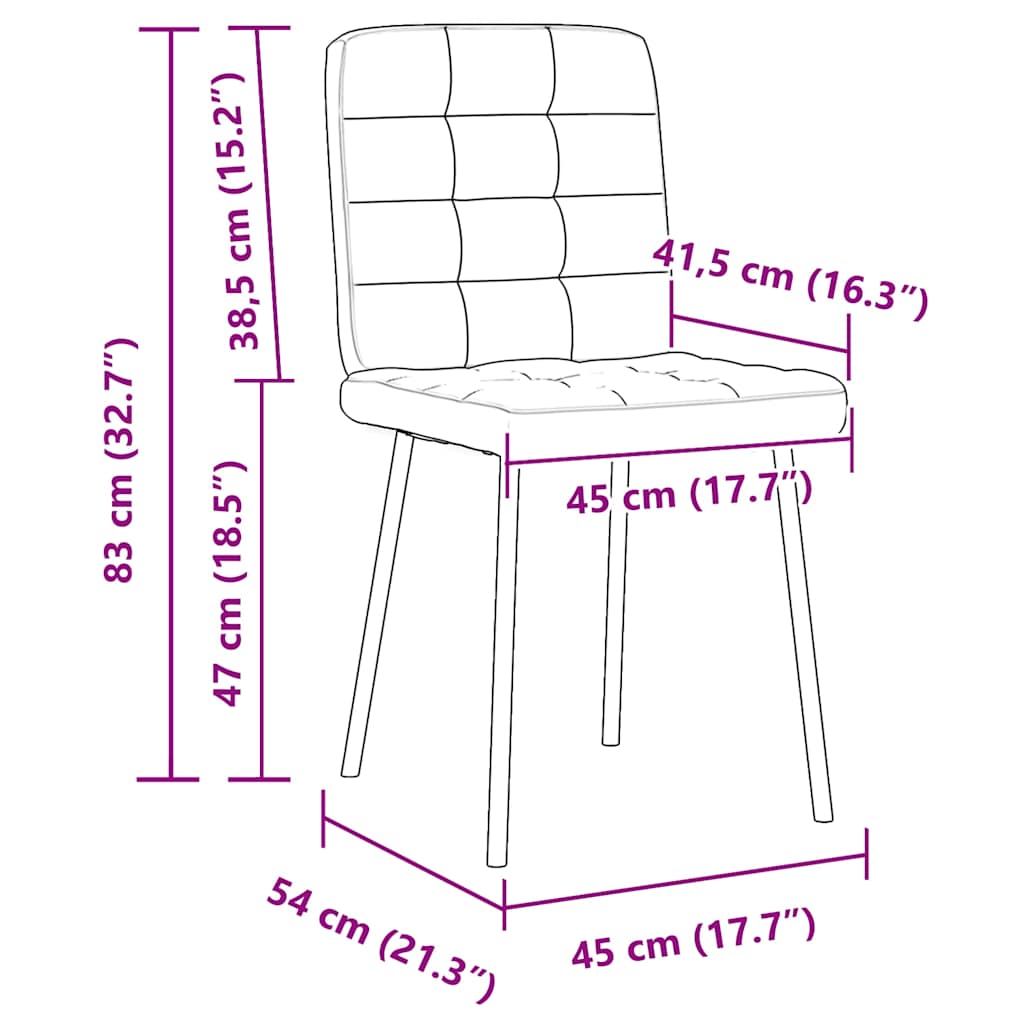 Cadeiras de jantar 2 pcs veludo cinzento-escuro
