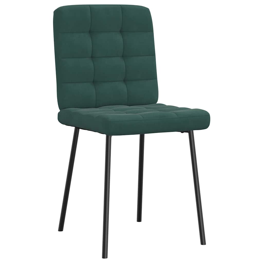 Cadeiras de jantar 2 pcs veludo verde-escuro