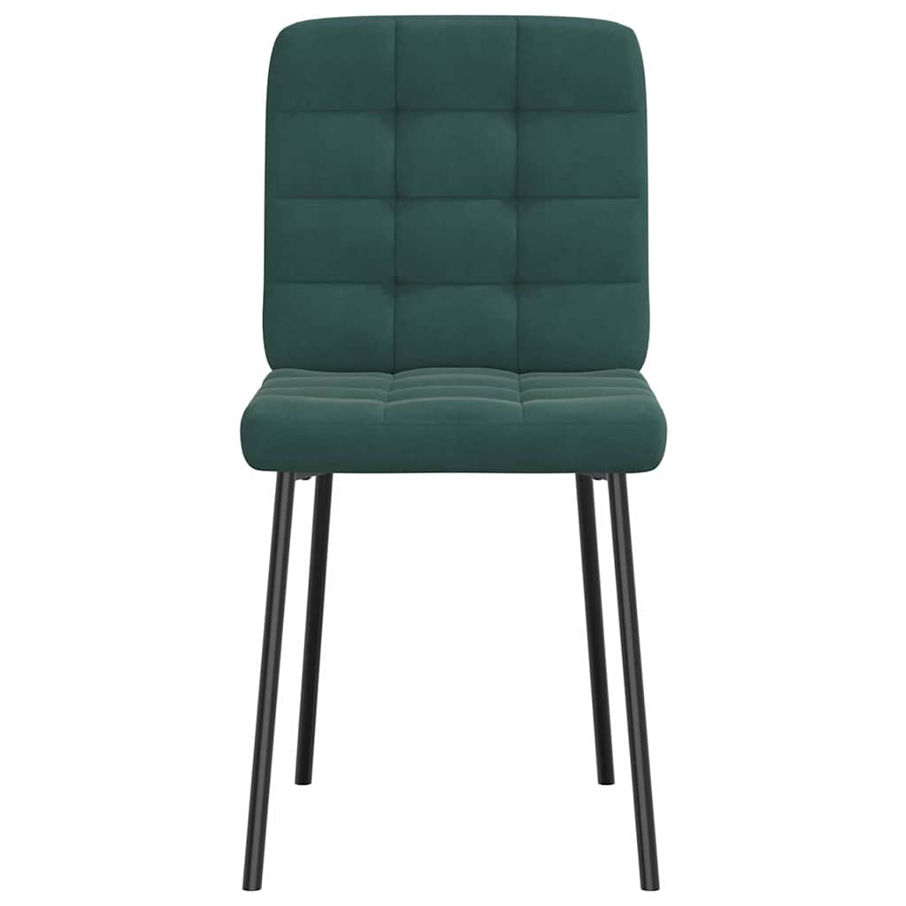 Cadeiras de jantar 2 pcs veludo verde-escuro