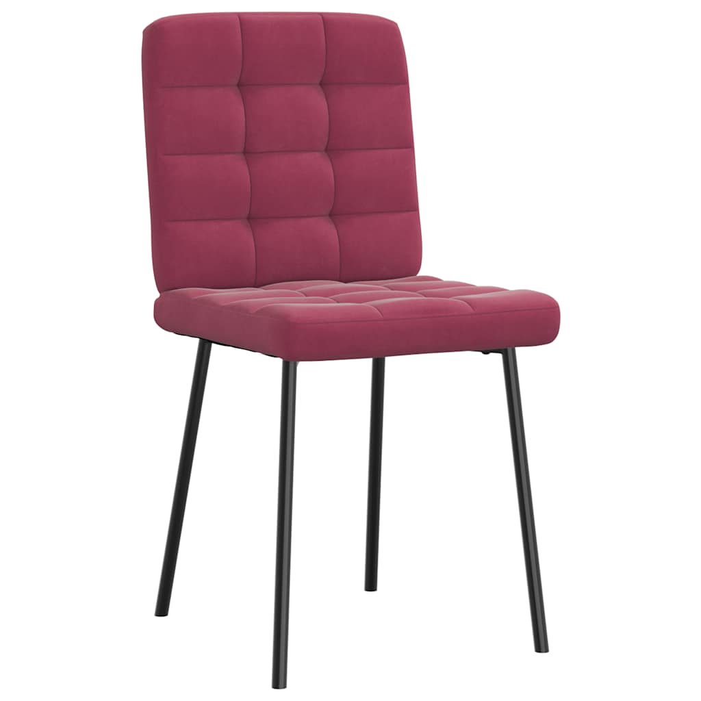 Cadeiras de jantar 2 pcs veludo vermelho tinto