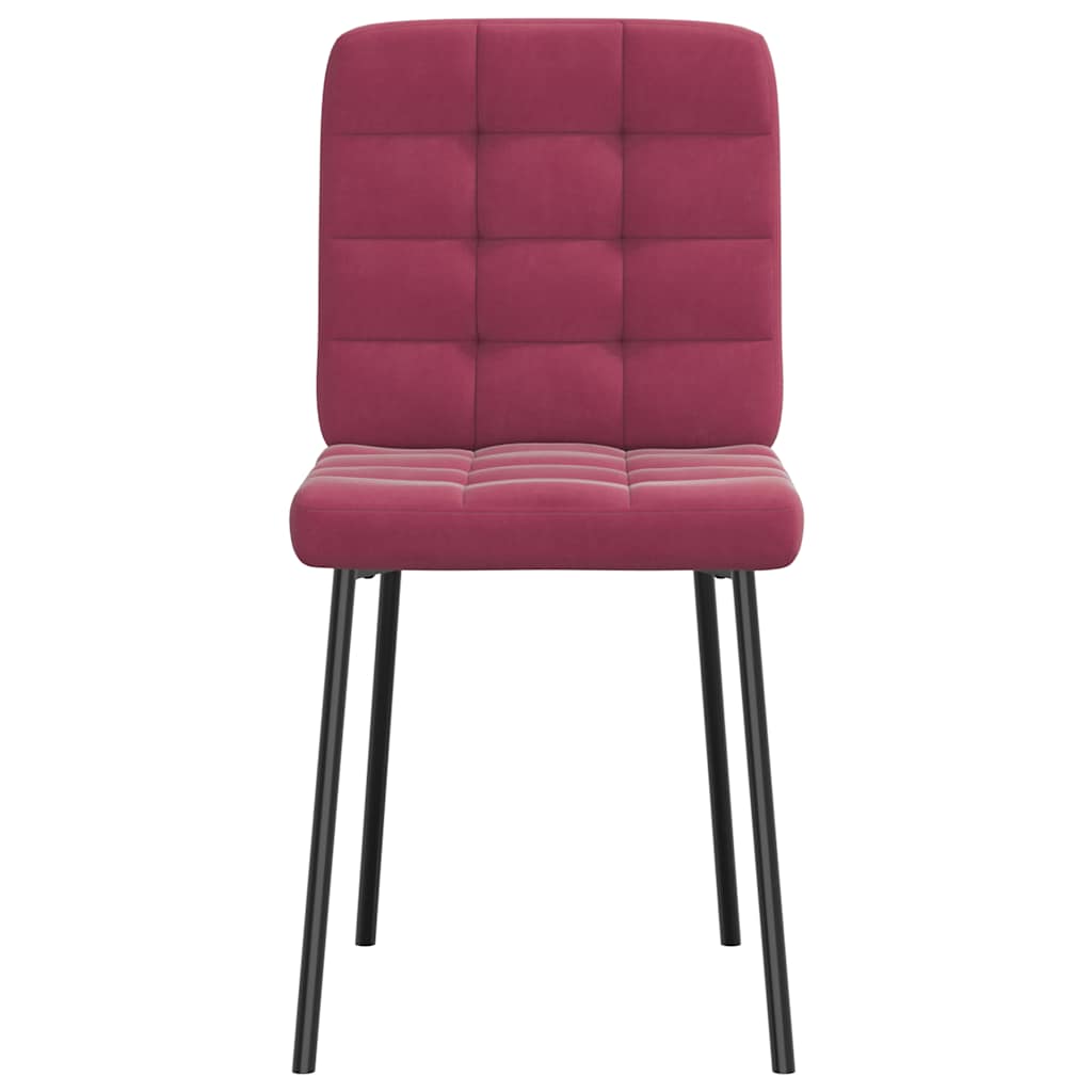 Cadeiras de jantar 2 pcs veludo vermelho tinto