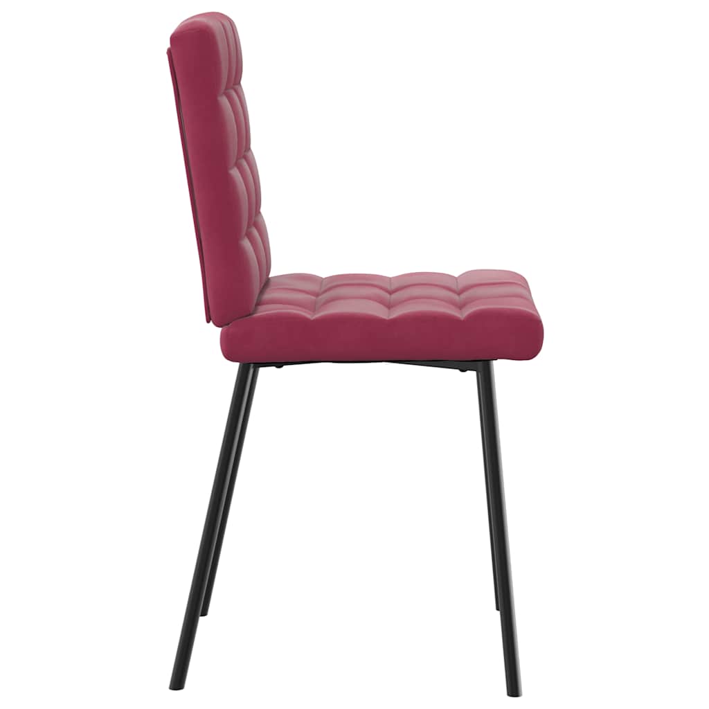 Cadeiras de jantar 2 pcs veludo vermelho tinto
