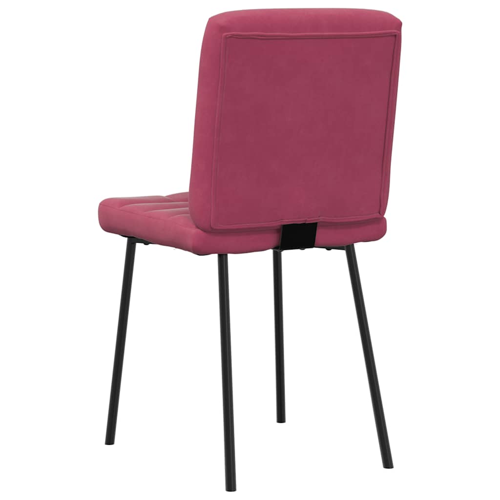 Cadeiras de jantar 2 pcs veludo vermelho tinto