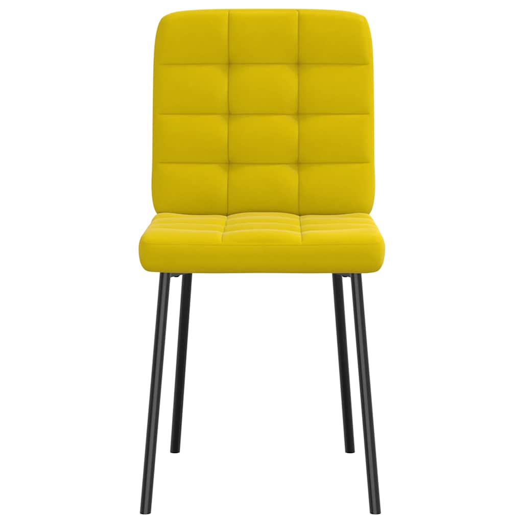 Cadeiras de jantar 2 pcs veludo amarelo