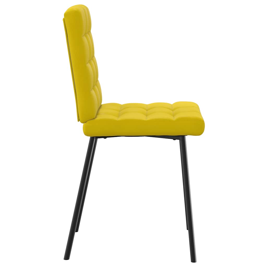 Cadeiras de jantar 2 pcs veludo amarelo