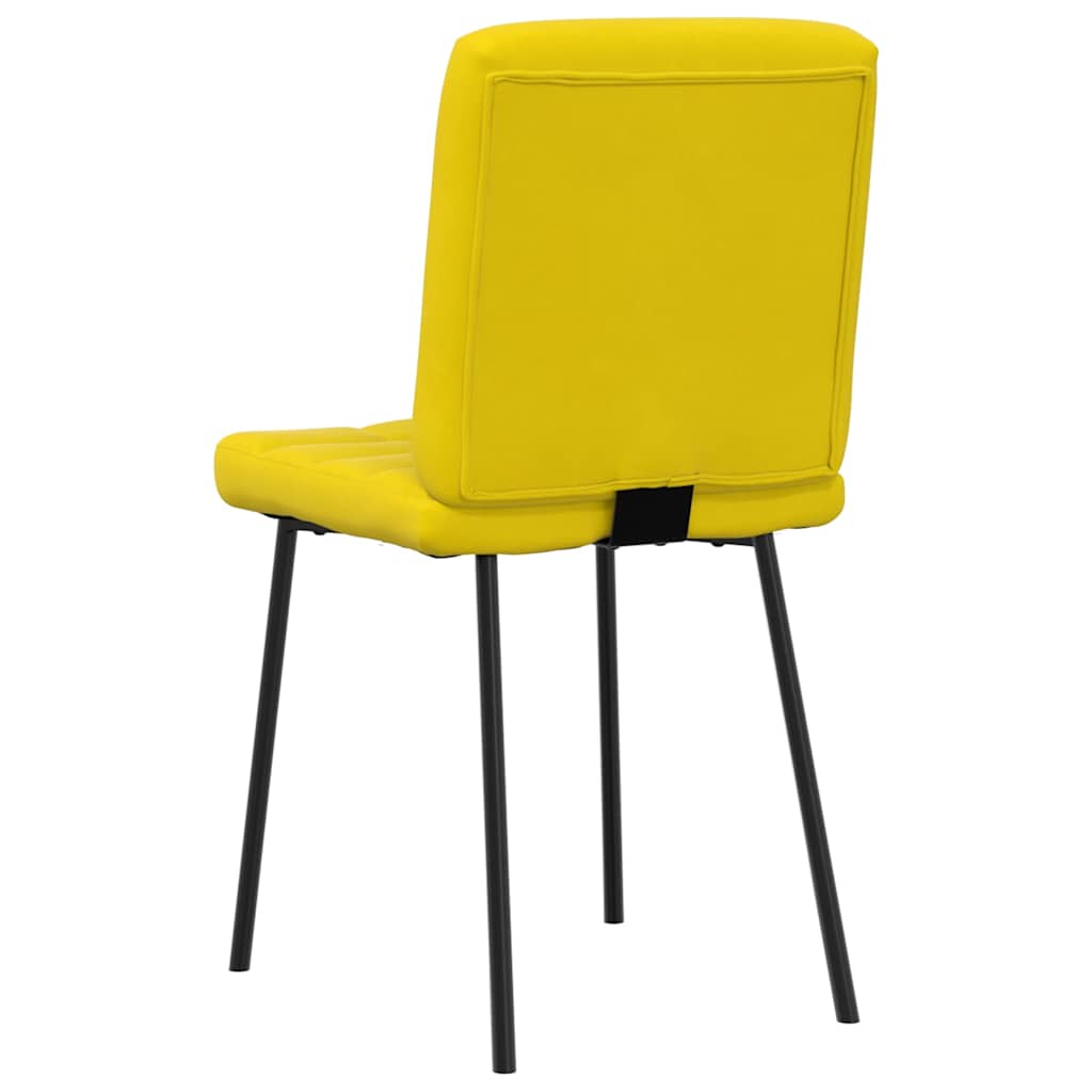 Cadeiras de jantar 2 pcs veludo amarelo