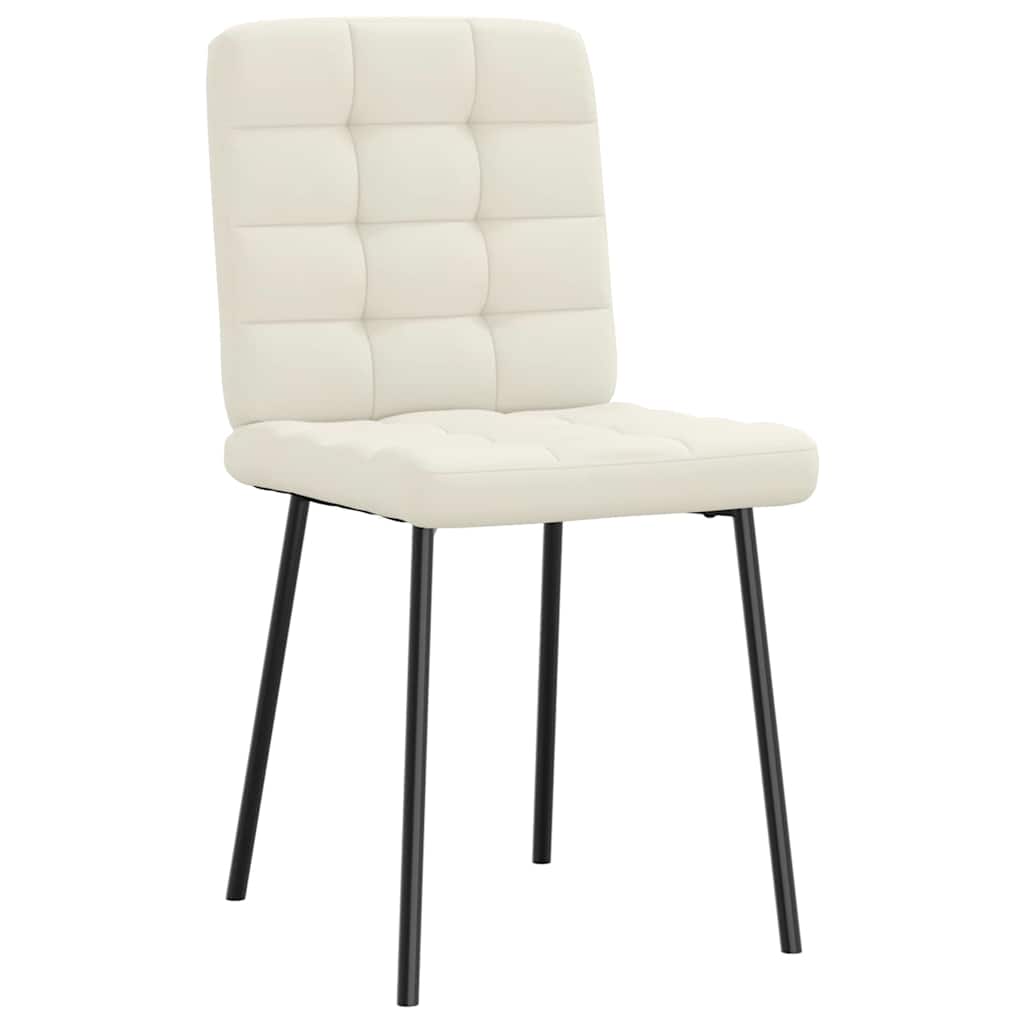 Cadeiras de jantar 2 pcs veludo cor creme