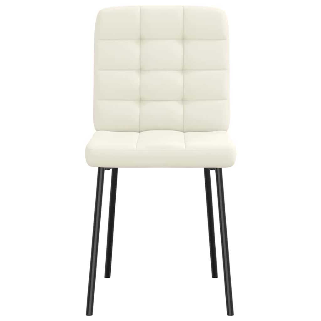 Cadeiras de jantar 2 pcs veludo cor creme