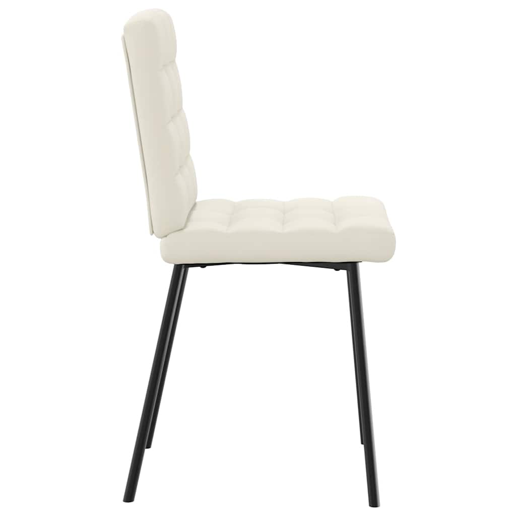 Cadeiras de jantar 2 pcs veludo cor creme