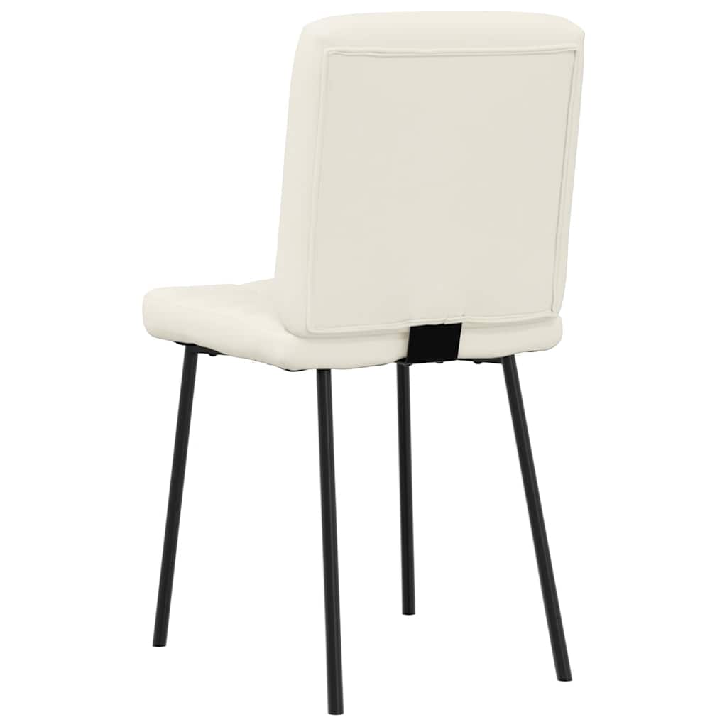 Cadeiras de jantar 2 pcs veludo cor creme