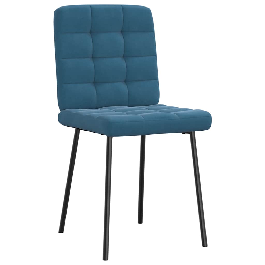 Cadeiras de jantar 2 pcs veludo azul