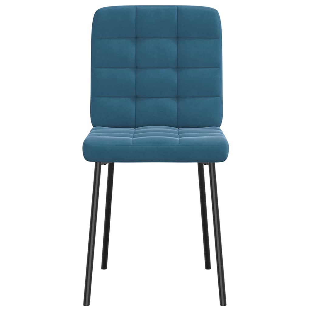 Cadeiras de jantar 2 pcs veludo azul