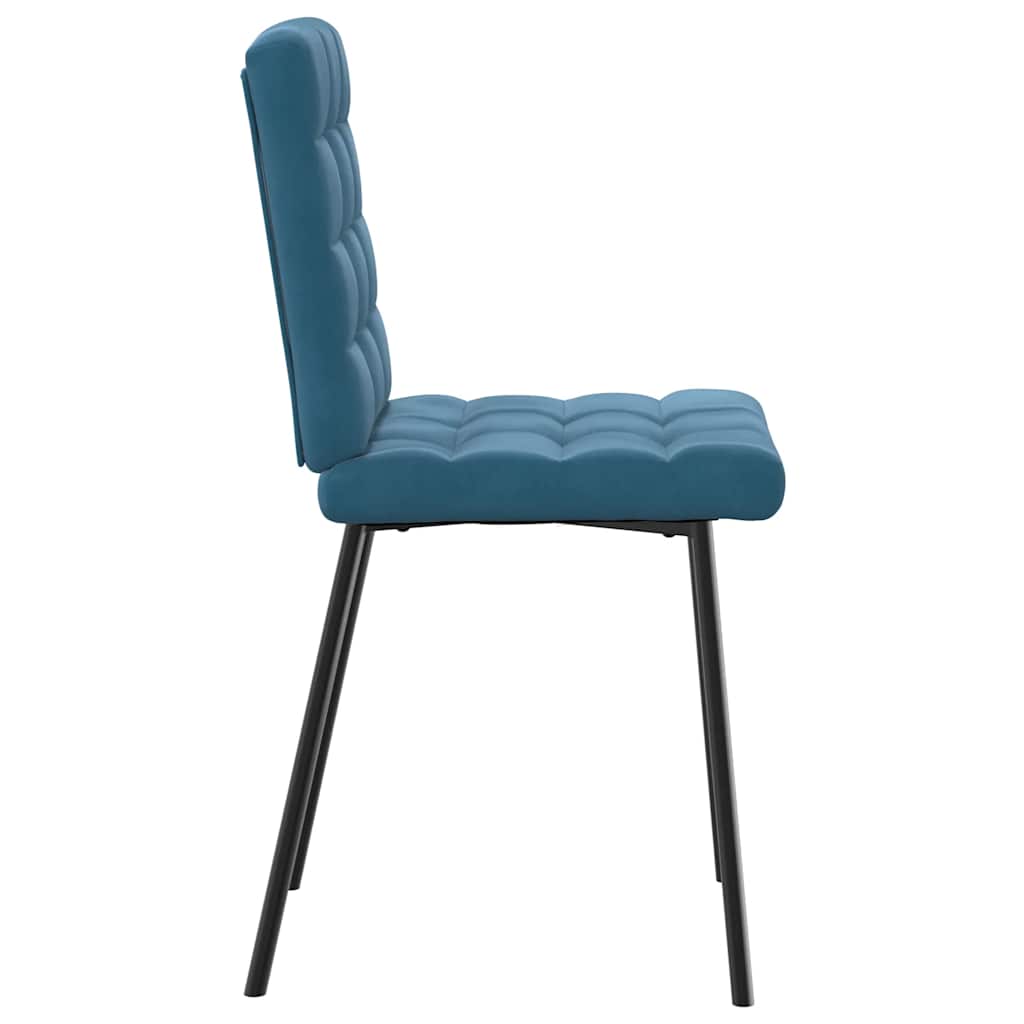 Cadeiras de jantar 2 pcs veludo azul