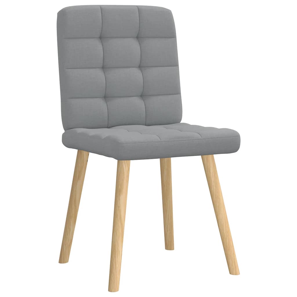 Cadeiras de jantar 2 pcs tecido cinzento-claro