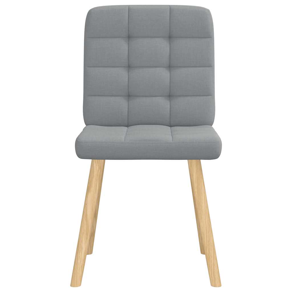 Cadeiras de jantar 2 pcs tecido cinzento-claro